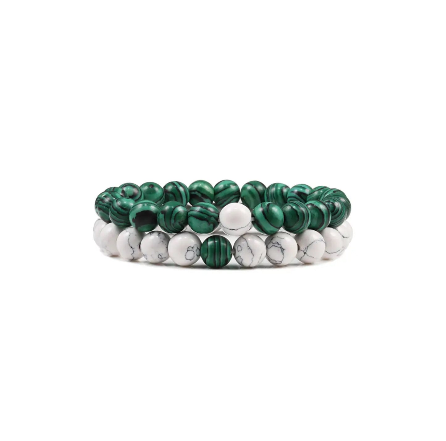 WHITE GREEN STONE BRACELET