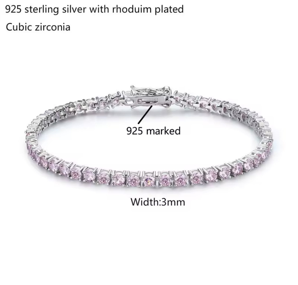 PINK TENNIS 925 SILVER