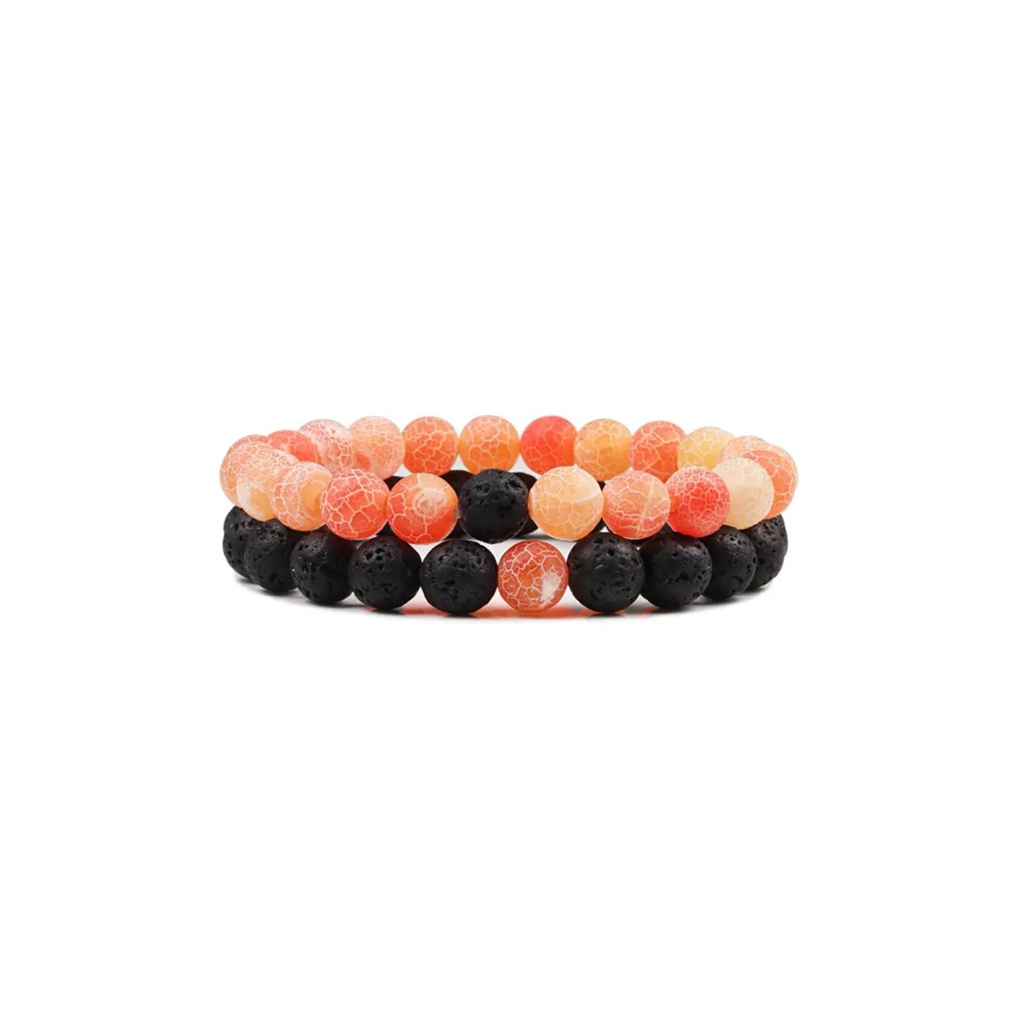 ORANGE BLACK LAVA BRACELET