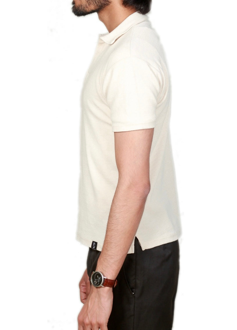 BEIGE KNITTED POLO