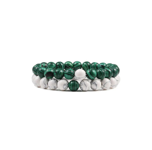 WHITE GREEN STONE BRACELET