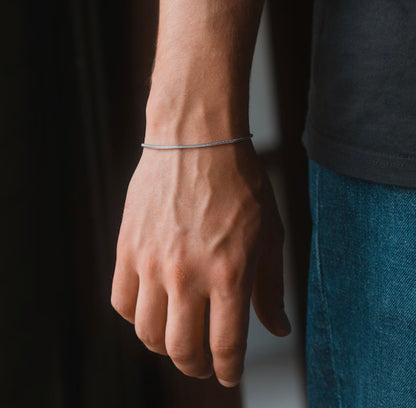 SNAKE CHAIN SILVER BRACELET 1.2MM