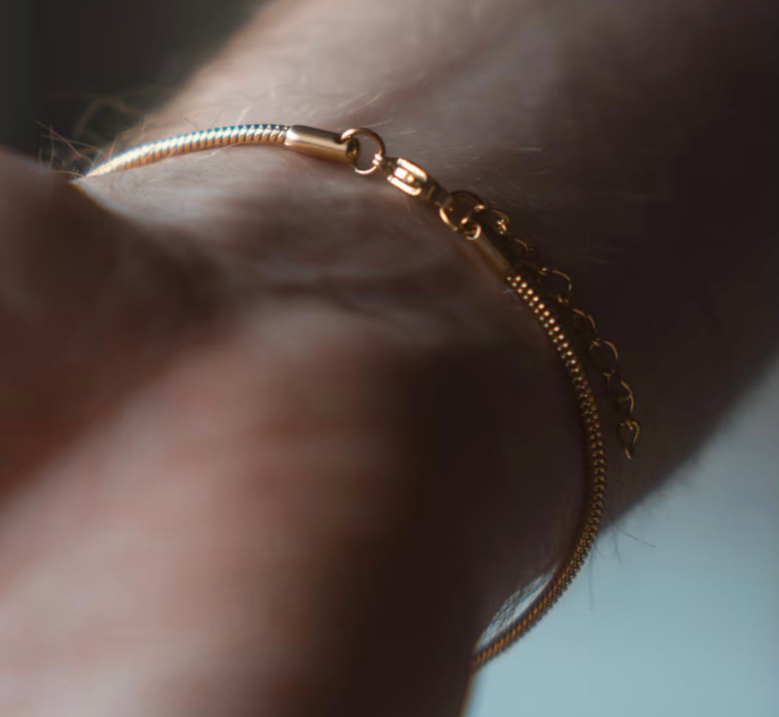 SNAKE CHAIN GOLDEN BRACELET 1.2MM