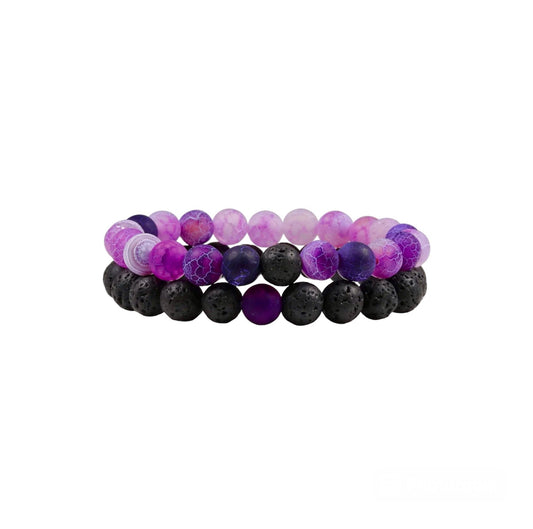 PURPLE BLACK LAVA BRACELET