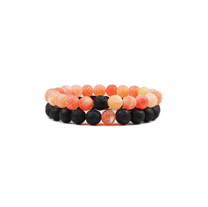 ORANGE BLACK LAVA BRACELET