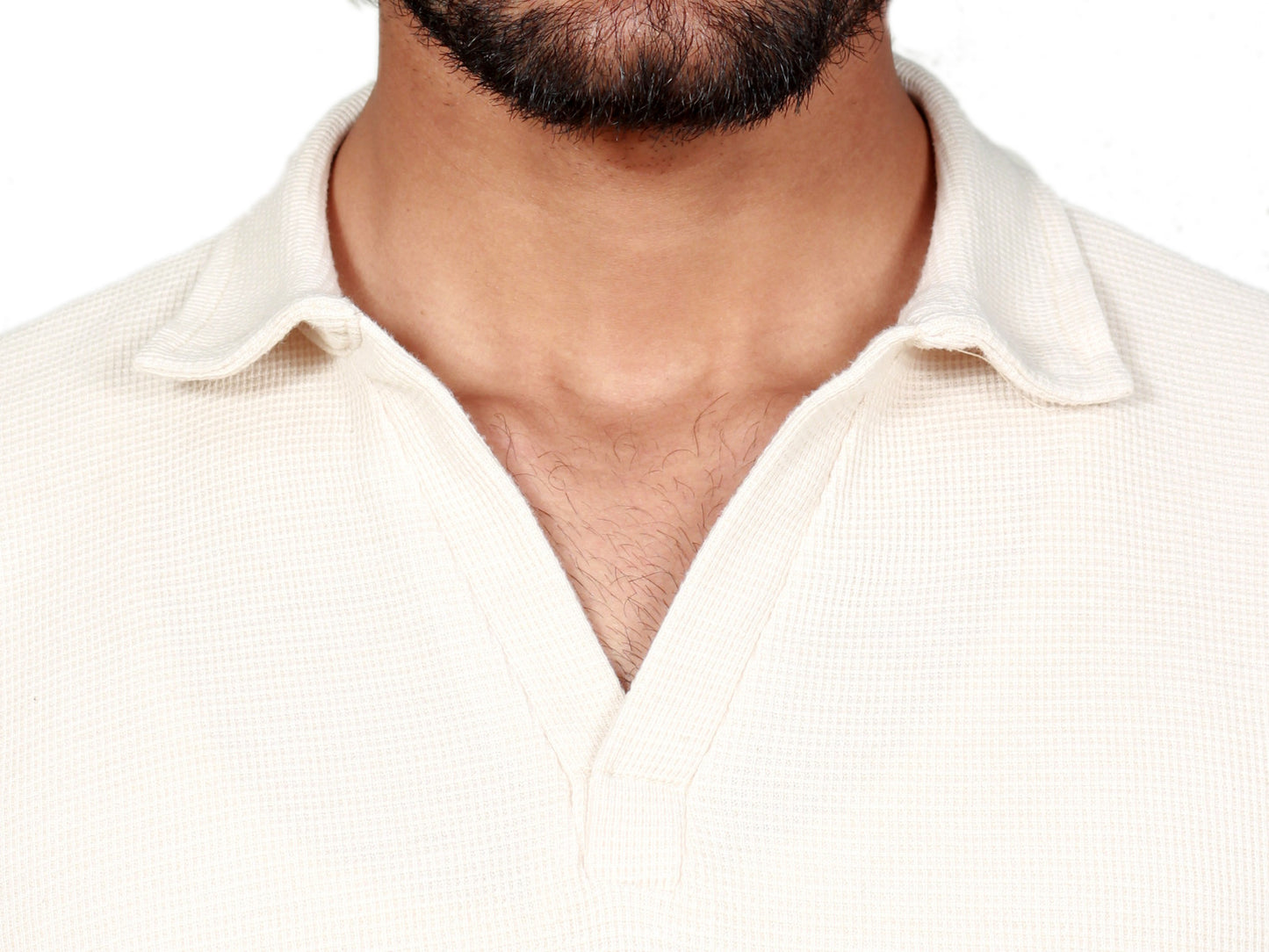 BEIGE KNITTED POLO