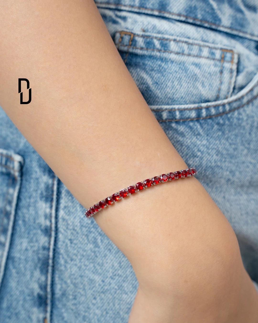 CHERRY RED TENNIS BRACELET