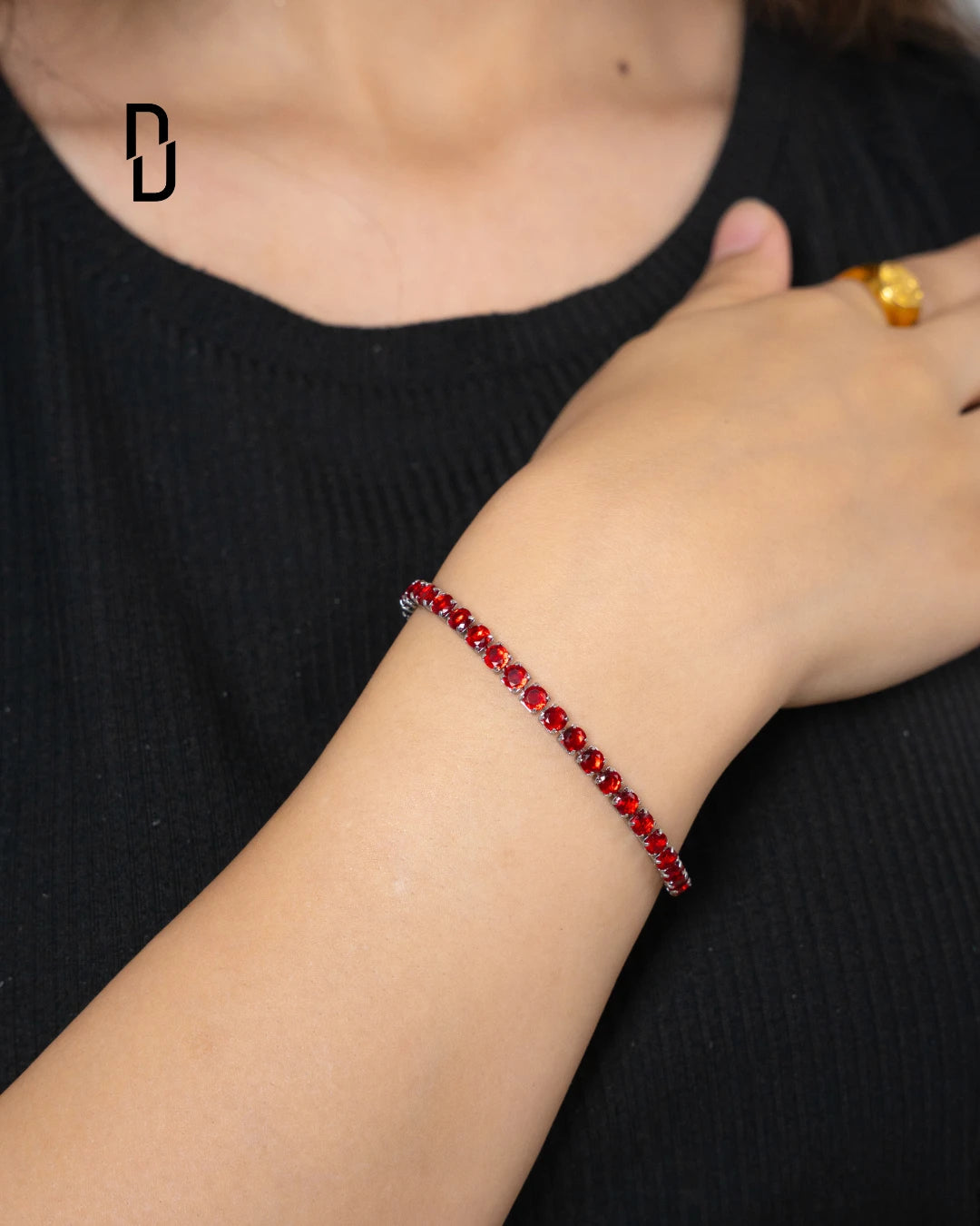 CHERRY RED TENNIS BRACELET