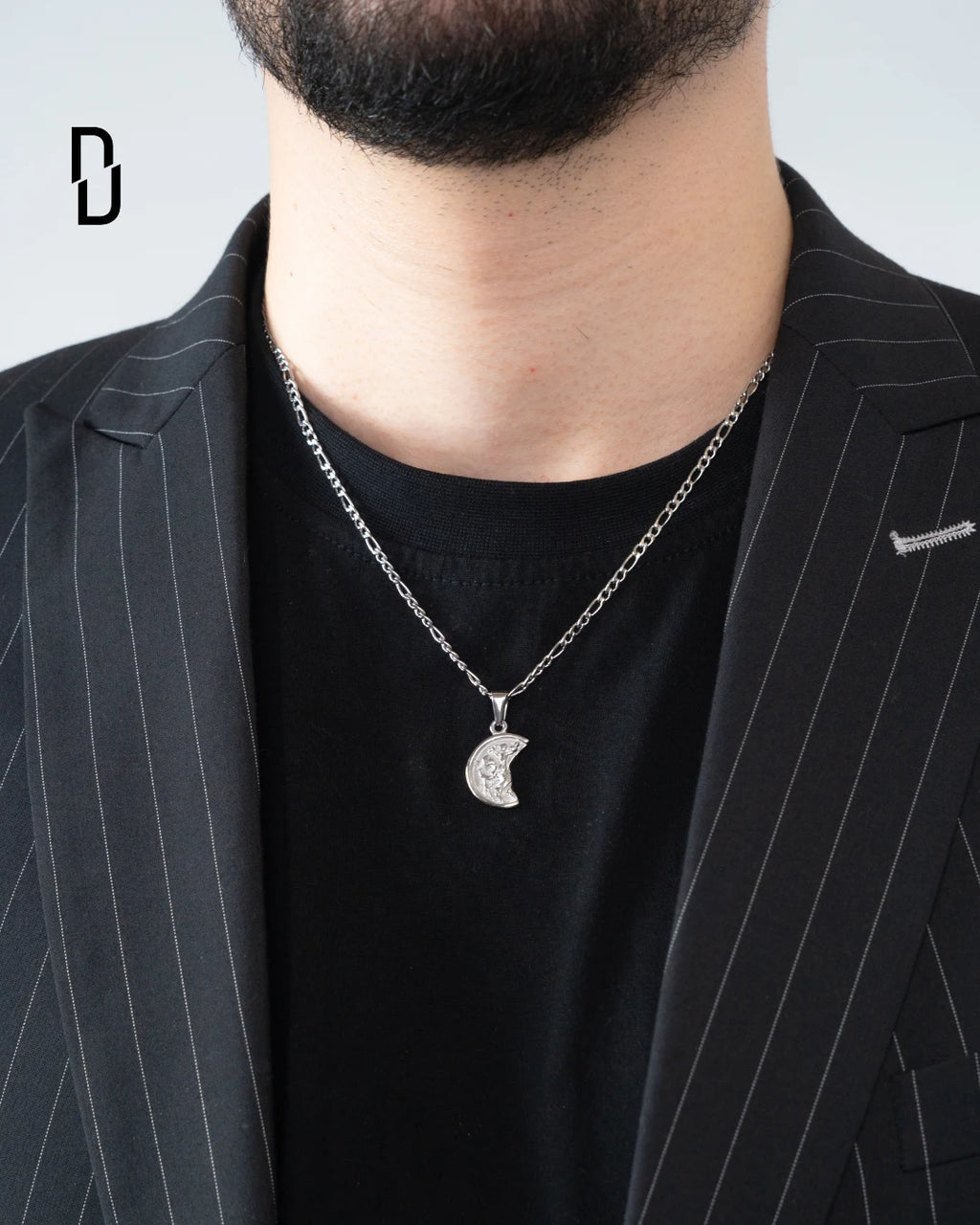 CHRISTOPHER HALF MOON PENDANT (SILVER)