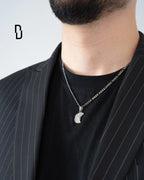 CHRISTOPHER HALF MOON PENDANT (SILVER)