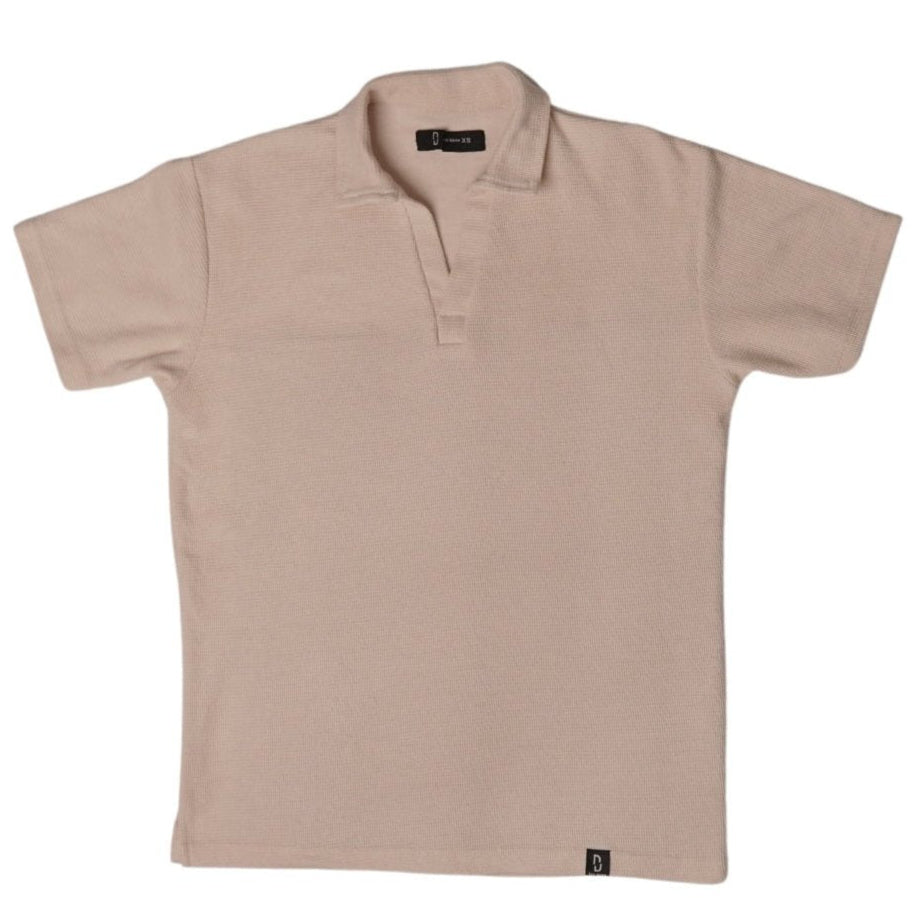 BEIGE KNITTED POLO