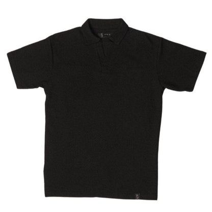 BLACK KNITTED POLO