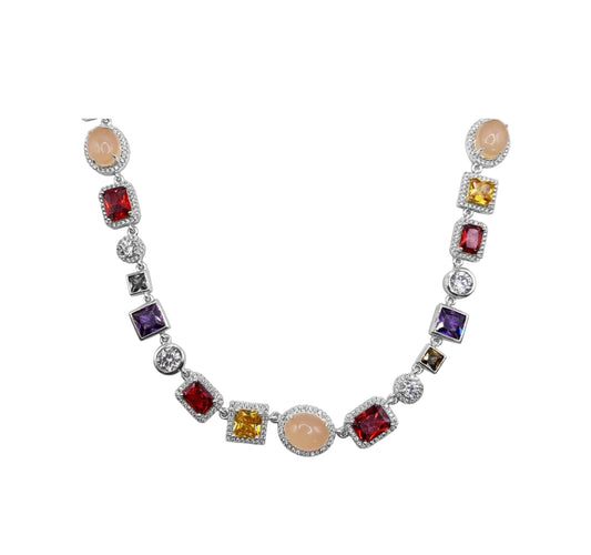 GEMSTONE NECKLACE (Silver)