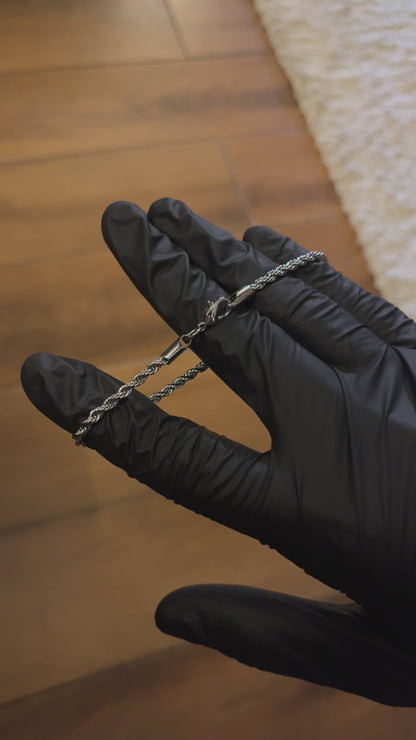 SILVER ROPE BRACELET